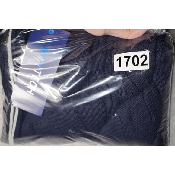 Nautica Classic Navy Quarter-Zip Pullover Sweatshirt with Signature Logo L - Picture 14 of 14